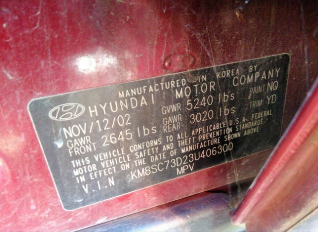 2003 HYUNDAI SANTA FE for Sale