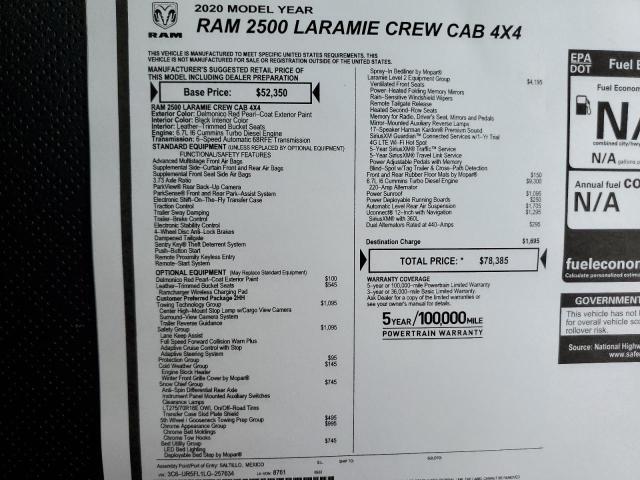 2020 RAM 2500 LARAMIE for Sale