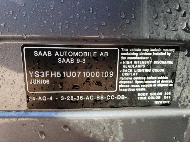 2007 SAAB 9-3 AERO for Sale