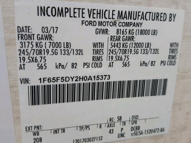 2018 FORD F53 for Sale