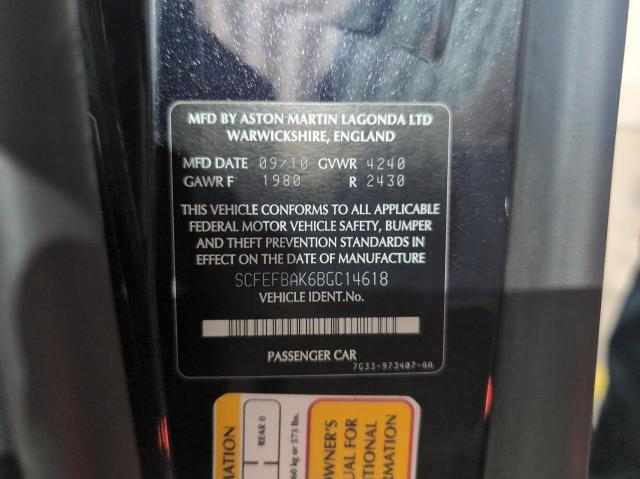 2011 ASTON MARTIN V8 VANTAGE for Sale