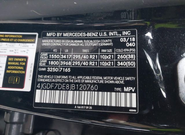 2018 MERCEDES-BENZ GLS 550 for Sale
