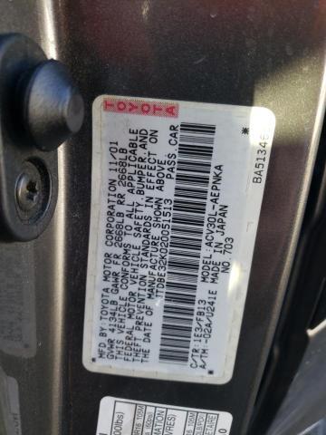 2002 TOYOTA CAMRY for Sale