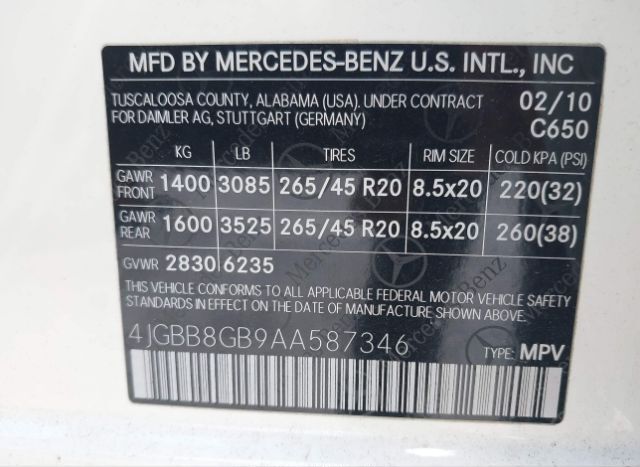 2010 MERCEDES-BENZ M-CLASS for Sale