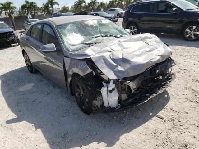 Salvage Car Hyundai Elantra 2021 Gray For Sale In Miami Fl Online Auction Kmhls4ag5mu094350