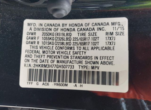 2016 HONDA CR-V for Sale