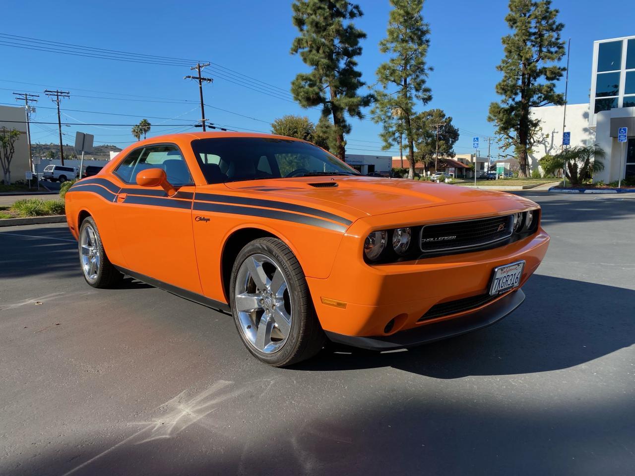 Salvage Car Dodge Challenger 2012 Orange for sale in SAN DIEGO CA