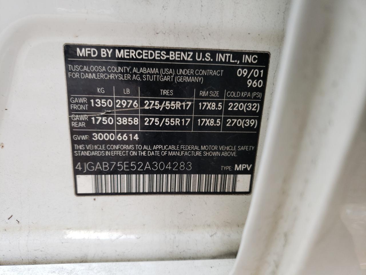 2002 MERCEDES-BENZ M-CLASS for Sale