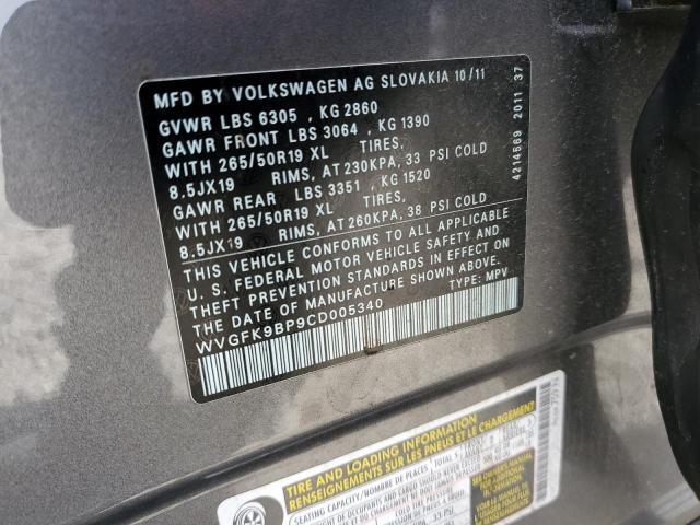 2012 VOLKSWAGEN TOUAREG V6 TDI for Sale