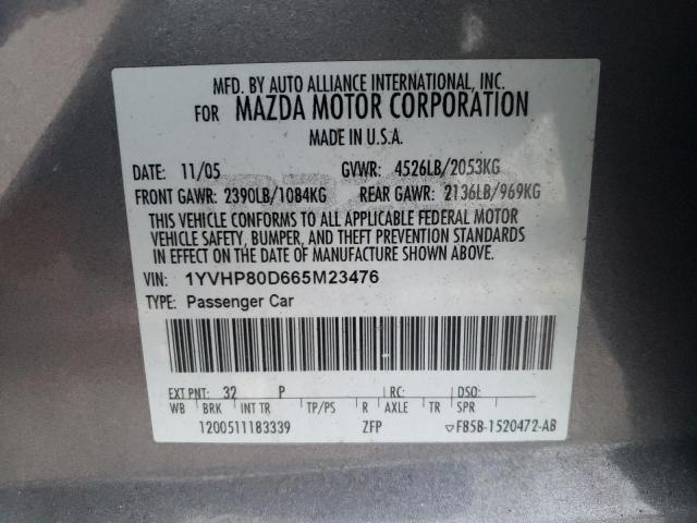 2006 MAZDA 6 S for Sale
