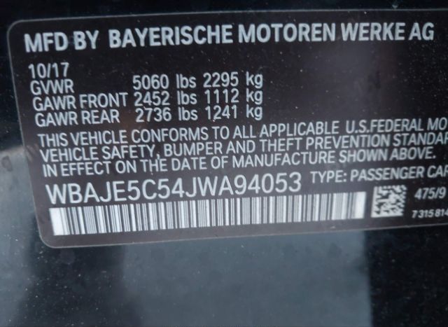 2018 BMW 540I for Sale